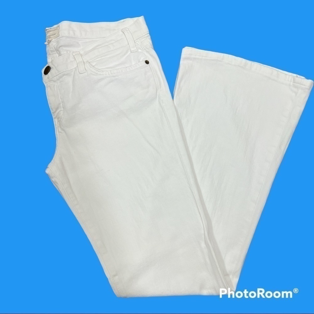 Current/Elliott White Wide Leg Jeans Size 32
